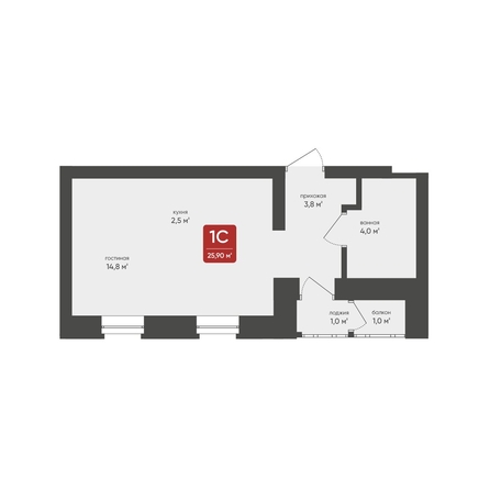 
  Продается студия 25.9 м², в ЖК Промышленная 7. Фото 1.