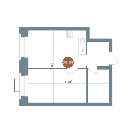 
  Продается 1-комн. квартира 34 м², в ЖК 19/56 Кварталы Телецентра, сек 2. Фото 1.