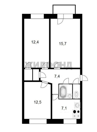 
  Продается 3-комн. квартира 58.4 м². Фото 1.