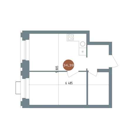 
  Продается 1-комн. квартира 34 м², в ЖК 19/56 Кварталы Телецентра, сек 2. Фото 1.