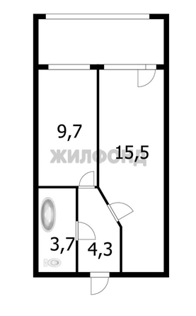 
  Продается 1-комн. квартира 33.3 м², в ЖК Матрешкин двор, 95/4, 3 б/с. Фото 9.