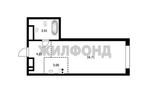 
  Продается 1-комн. квартира 27.83 м². Фото 1.