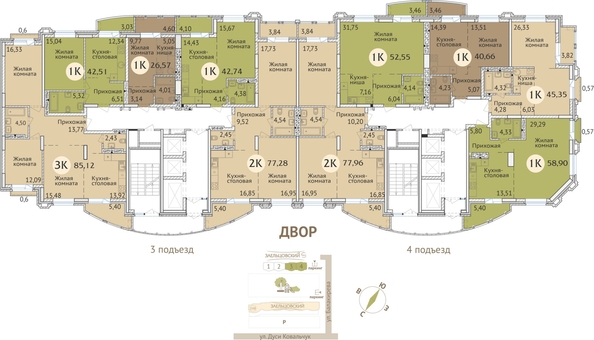 
  Продается 1-комн. квартира 42.3 м², в ЖК Заельцовский. Фото 21.