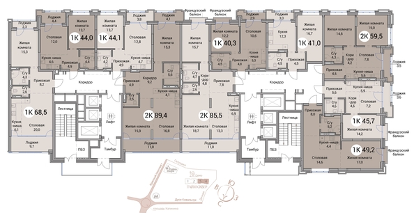 
  Продается 3-комн. квартира 89.4 м², в ЖК Тайм Сквер. Фото 19.