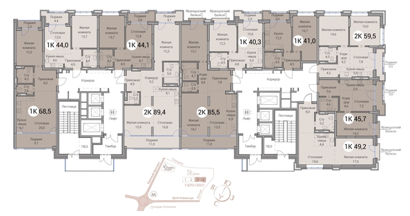 
  Продается 3-комн. квартира 85.5 м², в ЖК Тайм Сквер. Фото 19.