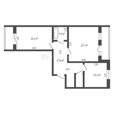 
  Продается 2-комн. квартира 75.6 м². Фото 18.