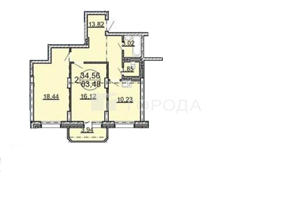
  Продается 2-комн. квартира 62.2 м². Фото 25.