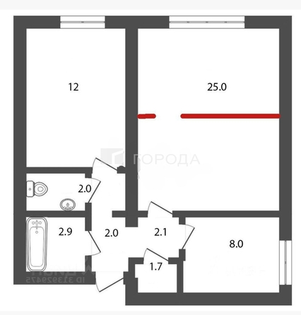 
  Продается 2-комн. квартира 58 м². Фото 15.