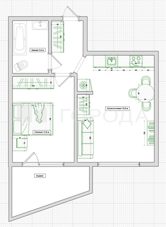 
  Продается 1-комн. квартира 40.9 м². Фото 2.