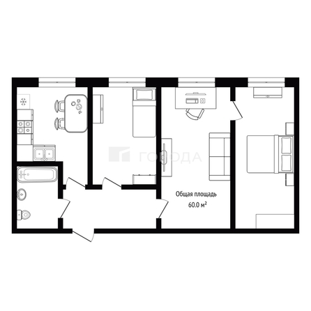 
  Продается 3-комн. квартира 60 м². Фото 22.