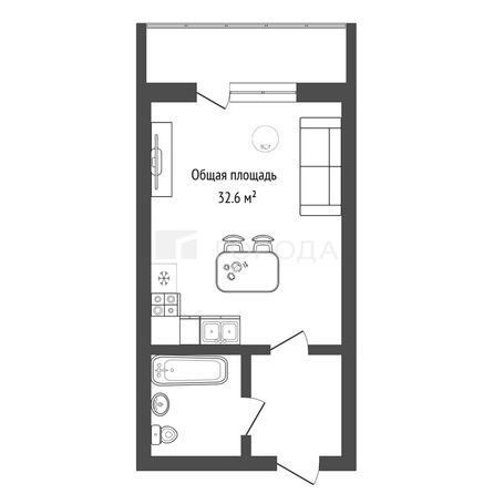 
  Продается студия 32.6 м². Фото 14.
