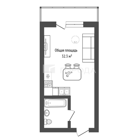 
  Продается студия 32.3 м². Фото 4.