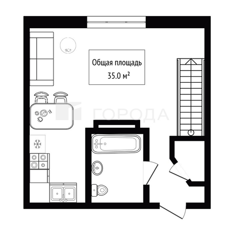 
  Продается 1-комн. квартира 35 м². Фото 9.