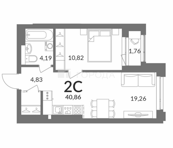
  Продается 2-комн. квартира 39 м². Фото 1.