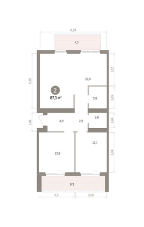 
  Продается 2-комн. квартира 87.25 м², в ЖК Пшеница, дом 5.2. Фото 1.