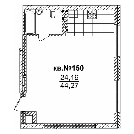 
  Продается студия 49.12 м², в ЖК  Римский квартал, 2 очередь. Фото 3.