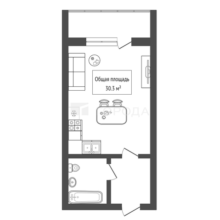 
  Продается 1-комн. квартира 30.3 м². Фото 14.