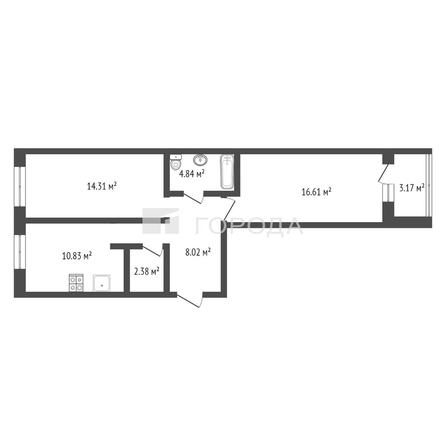 
  Продается 2-комн. квартира 56.79 м². Фото 22.
