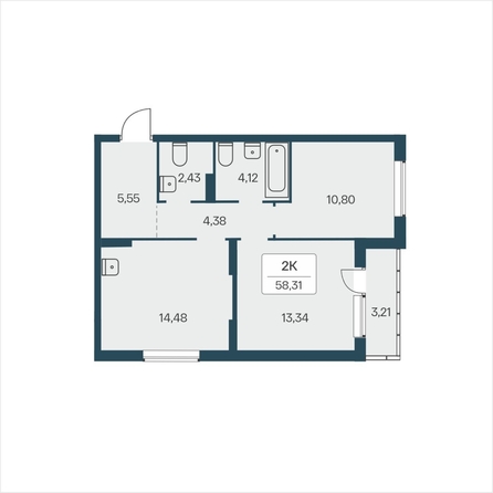 
  Продается 2-комн. квартира 58.31 м², в ЖК Расцветай на Зорге, дом 4. Фото 6.