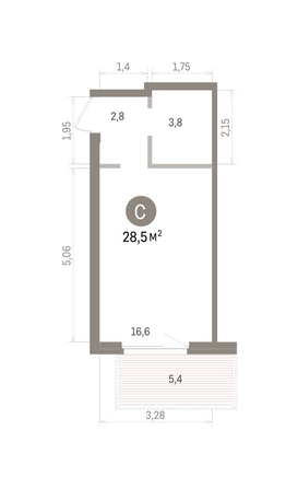 
  Продается студия 28.52 м², в ЖК Пшеница, дом 5.2. Фото 1.
