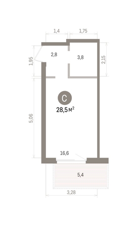 
  Продается студия 28.52 м², в ЖК Пшеница, дом 5.2. Фото 2.