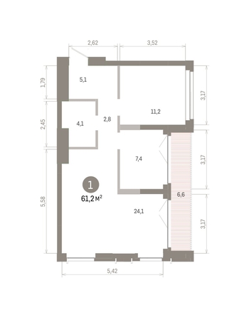 
  Продается 1-комн. квартира 61.15 м², в ЖК Европейский берег, дом 45. Фото 1.