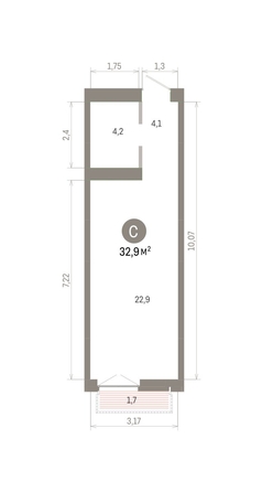 
  Продается студия 32.87 м², в ЖК Европейский берег, дом 45. Фото 1.