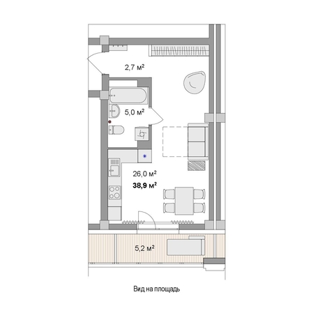
  Продается студия 38.9 м², в ЖК Мегаполис. Фото 6.