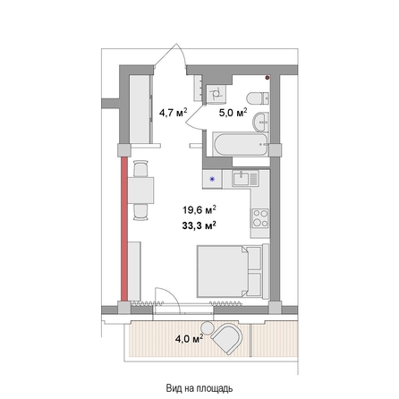 
  Продается студия 33.3 м², в ЖК Мегаполис. Фото 6.