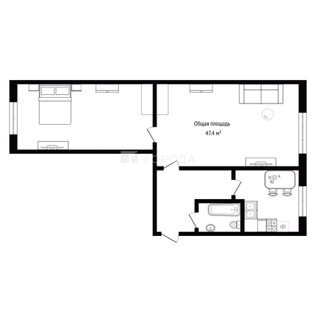 
  Продается 2-комн. квартира 47.4 м². Фото 9.