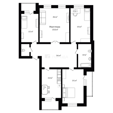 
  Продается 4-комн. квартира 135 м². Фото 2.