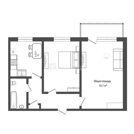 
  Продается 2-комн. квартира 41.7 м². Фото 2.