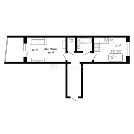 
  Продается 1-комн. квартира 33.6 м². Фото 2.