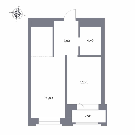 
  Продается 2-комн. квартира 46 м², в ЖК Державина, 50. Фото 1.