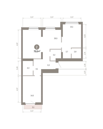 
  Продается 2-комн. квартира 79.6 м², в ЖК Лебедевский квартал, д 1. Фото 2.
