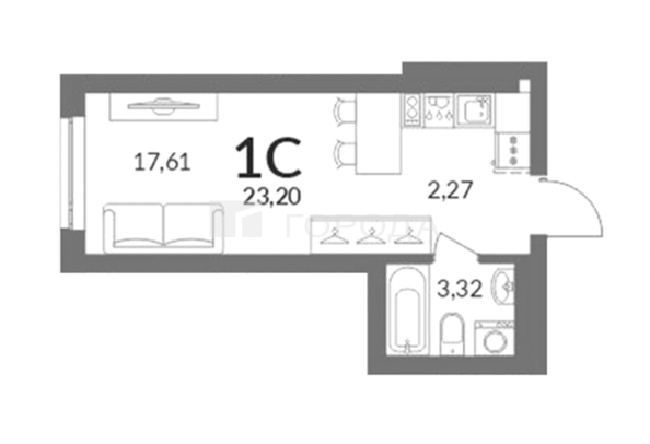 
  Продается студия 23 м². Фото 4.
