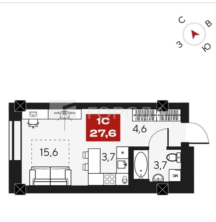 
  Продается гостиница 27.6 м², в АК МАКИ. Фото 12.