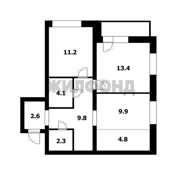 
  Продается 3-комн. квартира 58.1 м², в ЖК Чернышевский, дом 2.1. Фото 36.