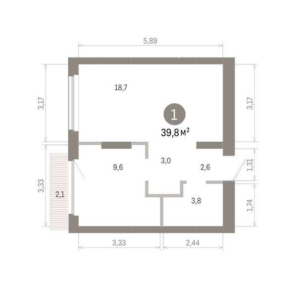 
  Продается 1-комн. квартира 39.8 м², в ЖК Лебедевский квартал, д 1. Фото 2.
