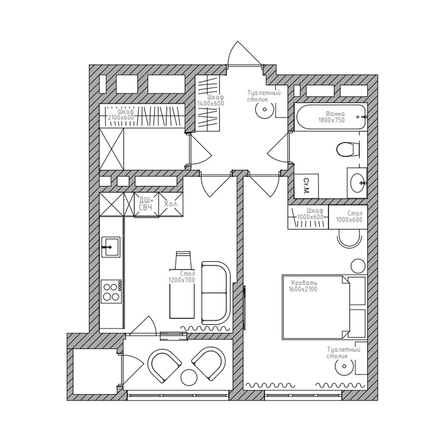 
  Продается 1-комн. квартира 43.2 м², в ЖК Беринг, дом 2. Фото 5.