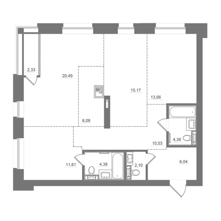 
  Продается 3-комн. квартира 96.41 м², в ЖК Спектр, дом 10. Фото 1.