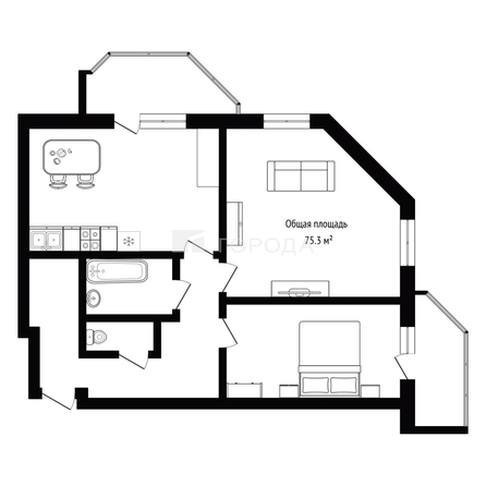 
  Продается 3-комн. квартира 75.3 м². Фото 11.