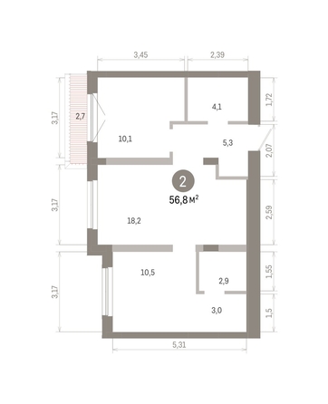 
  Продается 2-комн. квартира 56.76 м², в ЖК Европейский берег, дом 46. Фото 1.