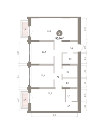 
  Продается 3-комн. квартира 90 м², в ЖК Европейский берег, дом 32. Фото 1.