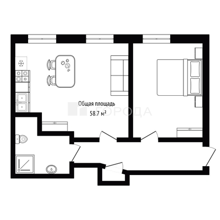 
  Продается 2-комн. квартира 58.7 м². Фото 10.