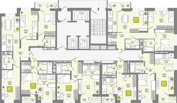 
  Продается 2-комн. квартира 40.8 м², в ЖК Счастливый квартал, 2. Фото 1.