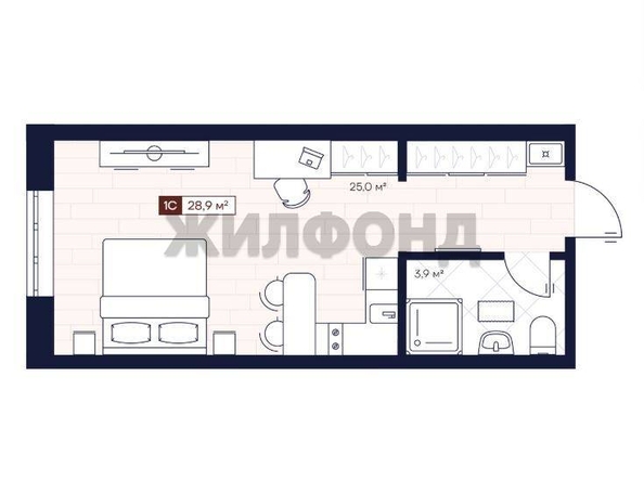 
  Продается студия 28.8 м². Фото 1.