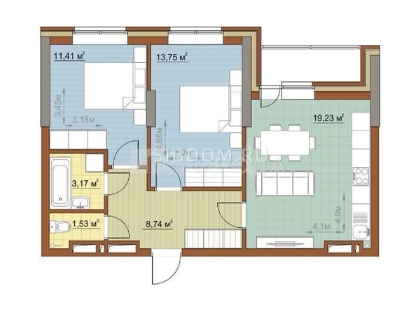 
  Продается 3-комн. квартира 57.9 м², в ЖК Островский. Фото 17.