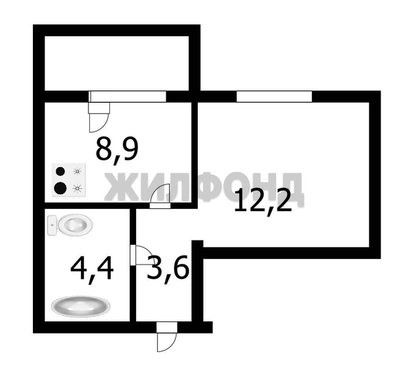 
  Продается 1-комн. квартира 29 м². Фото 13.