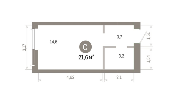 
  Продается студия 21.56 м², в ЖК Европейский берег, дом 45. Фото 1.